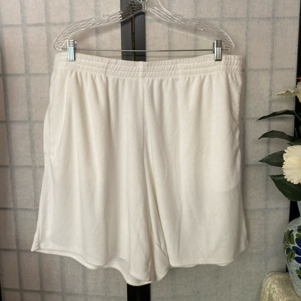 Skims NEW w/Tag Women 2X Snow Terry Lounge Shorts Loose Fit Cotton/Modal Blend